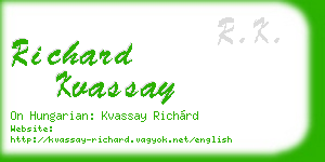 richard kvassay business card
