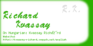 richard kvassay business card